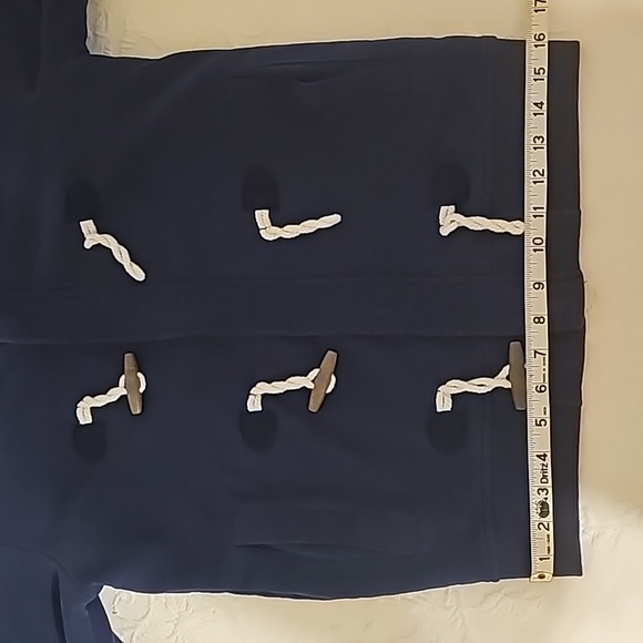 Divided by H&M Navy Duffle Hoodie Hook Eye Zipper Coat - Picture 8 of 9